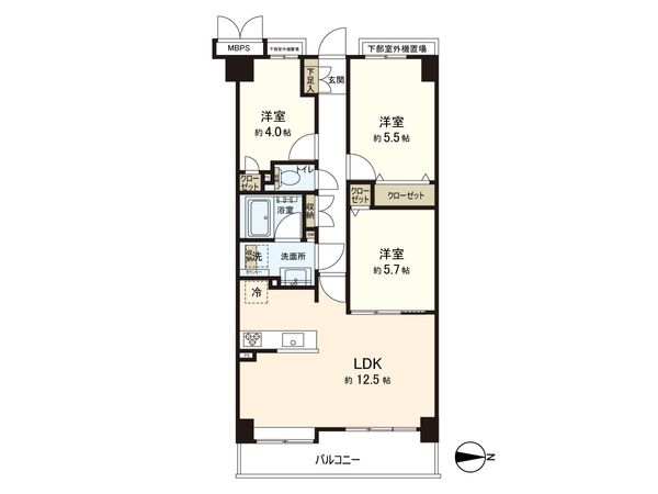 クリオ武蔵関壱番館 間取図(平面図) クリオ武蔵関壱番館 間取図(平面図)