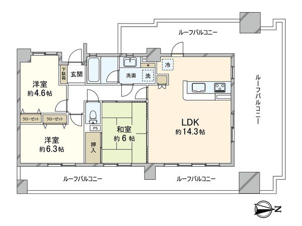 ダイアパレスパークデュオ上石神井 間取図(平面図)