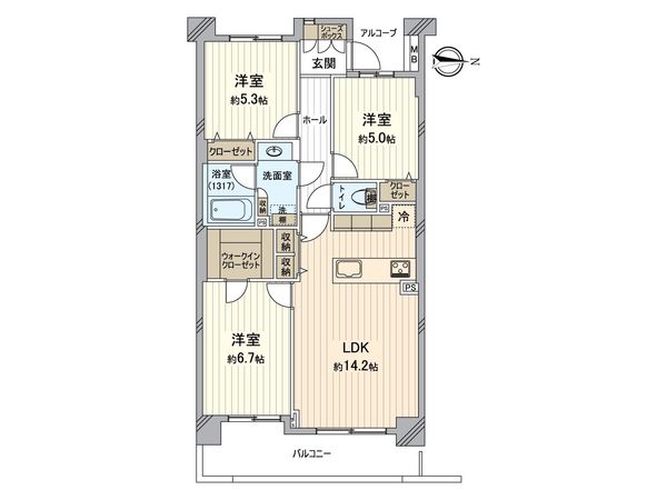 ブロッサムコートむさし野 ビュー・ウイング 間取図(平面図) ブロッサムコートむさし野 ビュー・ウイング 間取図(平面図)