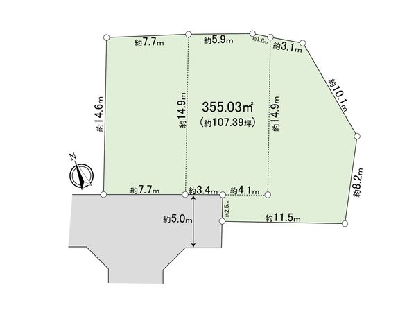 東村山市久米川町5丁目 土地 区画図 区画図