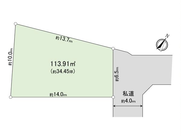 東村山市青葉町3丁目 土地 1区画 区画図 区画図