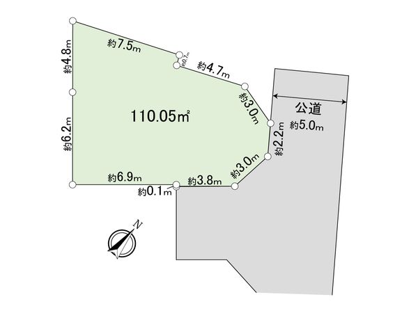 東村山市野口町1丁目土地 C区画 区画図 東村山市野口町1丁目土地 C区画 区画図