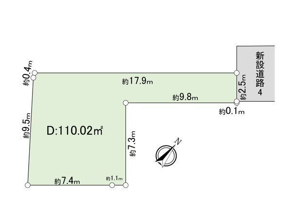 東村山市野口町1丁目土地 D区画 区画図 東村山市野口町1丁目土地 D区画 区画図