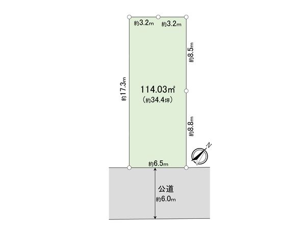 東村山市野口町1丁目土地 M区画 区画図 東村山市野口町1丁目土地 M区画 区画図