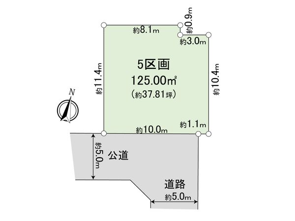 東村山市多摩湖町2丁目 5区画 区画図 東村山市多摩湖町2丁目 5区画 区画図