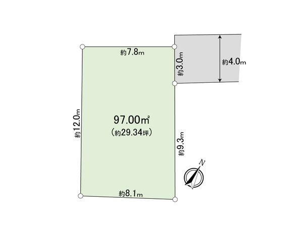 東村山市久米川町3丁目 土地 区画図