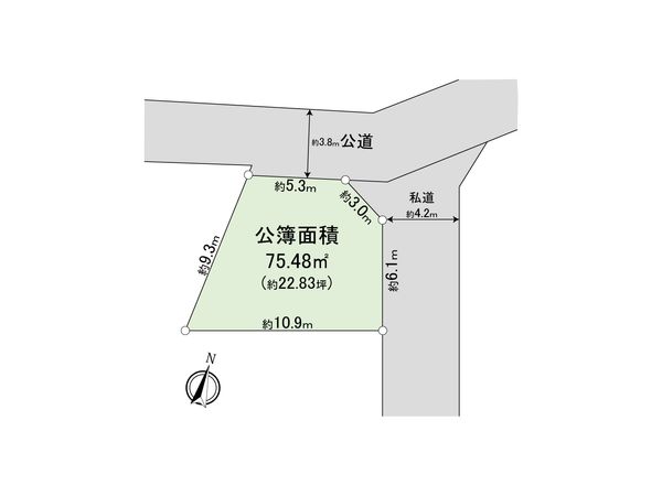 東村山市恩多町1丁目 土地 区画図