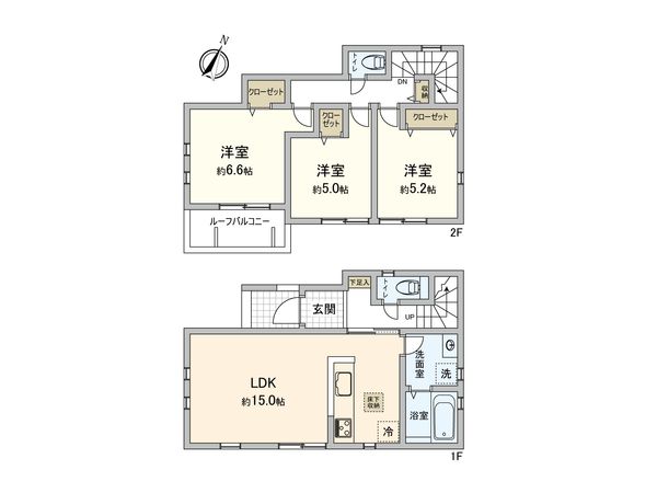 東大和市狭山2丁目 新築戸建 間取図(平面図) 東大和市狭山2丁目 新築戸建 間取図(平面図)
