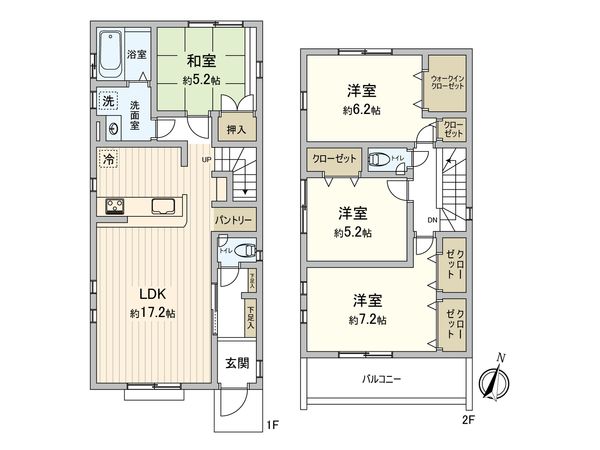 東村山市廻田町1丁目 戸建 間取図(平面図) 東村山市廻田町1丁目 戸建 間取図(平面図)