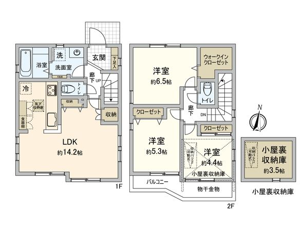 東大和市清水2丁目 新築1号棟 間取図(平面図)