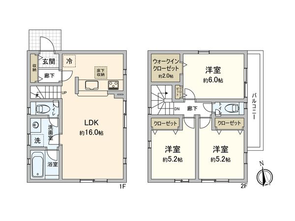 東大和市高木3丁目 新築 間取図(平面図) 東大和市高木3丁目 新築 間取図(平面図)