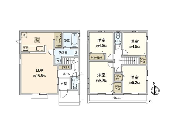 東大和市芋窪4丁目 新築戸建C号棟 間取図(平面図) 東大和市芋窪4丁目 新築戸建C号棟 間取図(平面図)