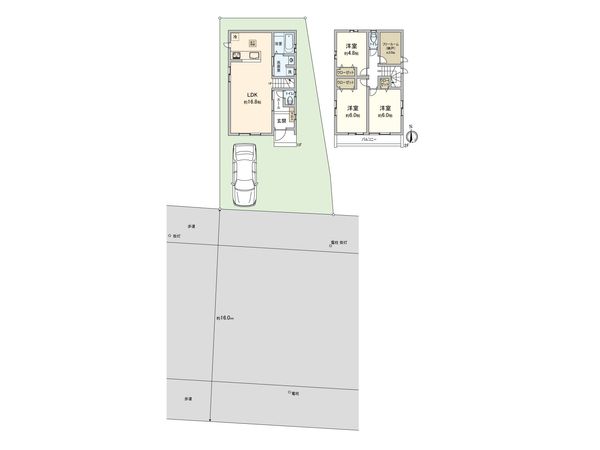 東大和市芋窪4丁目 新築戸建D号棟 間取図(平面図) 東大和市芋窪4丁目 新築戸建D号棟 間取図(平面図)