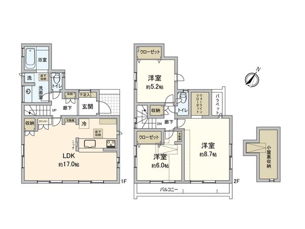 東久留米市柳窪4丁目 新築戸建 間取図(平面図) 東久留米市柳窪4丁目 新築戸建 間取図(平面図)