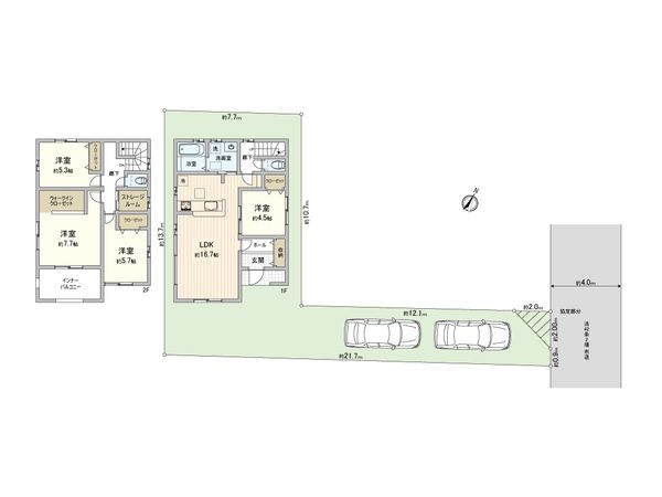 東大和市高木1丁目 新築戸建2号棟 間取図(平面図) 東大和市高木1丁目 新築戸建2号棟 間取図(平面図)
