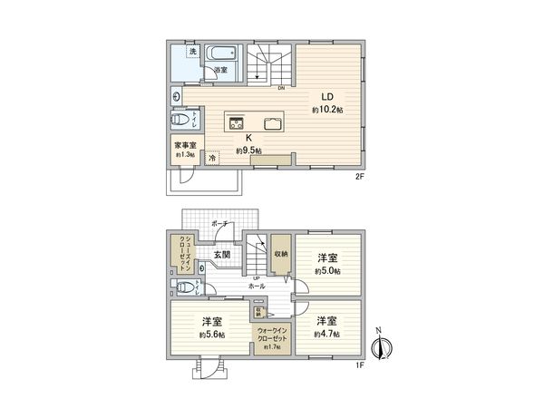東大和市芋窪5丁目 戸建 間取図(平面図) 東大和市芋窪5丁目 戸建 間取図(平面図)