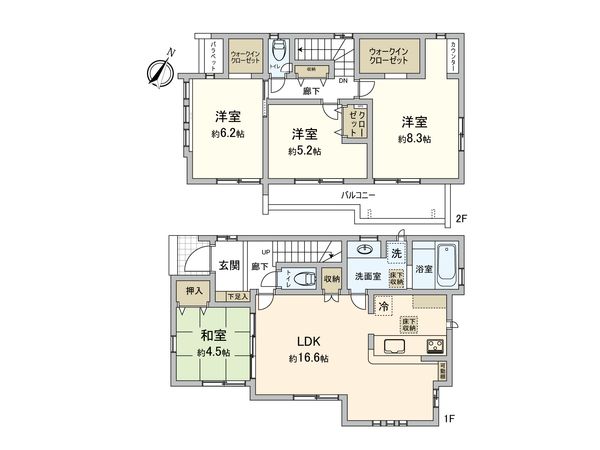 東村山市野口町2丁目 新築6号棟 間取図(平面図) 間取図(平面図)