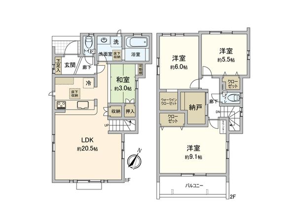 東村山市野口町2丁目 新築7号棟 間取図(平面図)