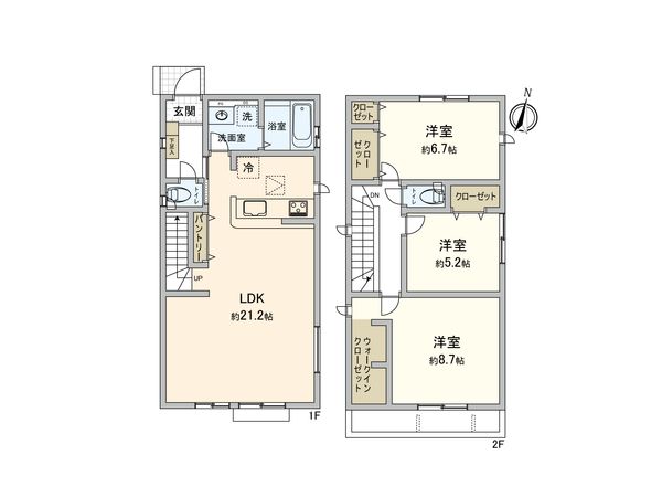 東村山市富士見町3丁目 新築戸建2号棟 間取図(平面図) 東村山市富士見町3丁目 新築戸建2号棟 間取図(平面図)