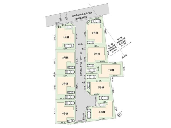 東村山市久米川町3丁目 新築戸建5号棟 全体区画図