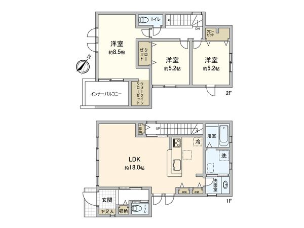 東村山市久米川町3丁目 新築戸建7号棟 間取図(平面図) 間取図(平面図)