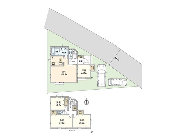 東村山市多摩湖町3丁目 新築戸建B号棟 間取図(平面図)