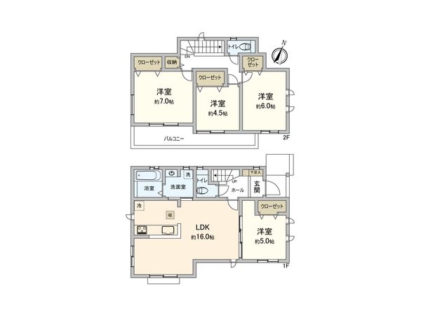 東村山市恩多町3丁目 新築戸建F号棟 間取図(平面図)