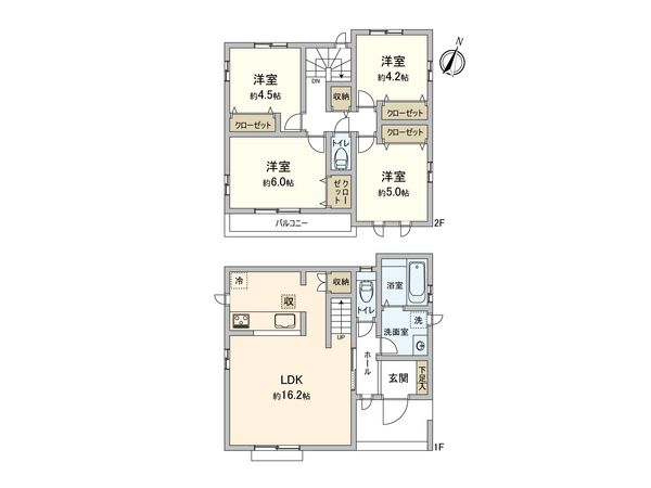 東村山市恩多町3丁目 新築戸建B号棟 間取図(平面図)