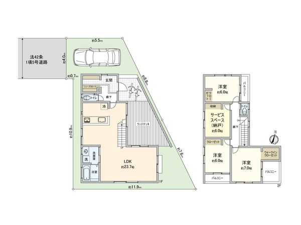 東村山市萩山町 新築戸建 間取図(平面図) 間取図(平面図)