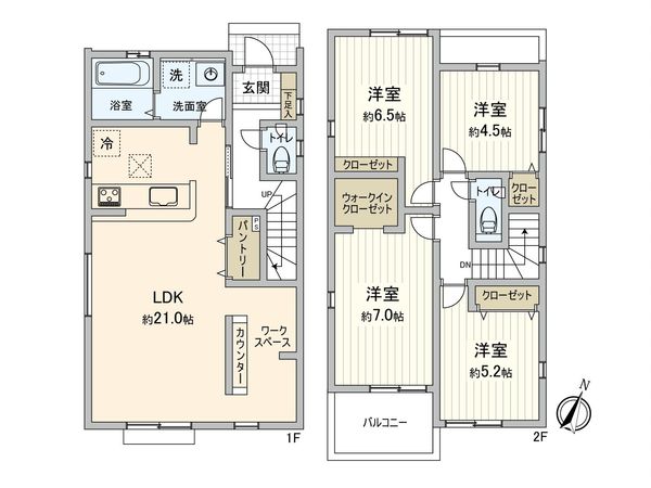 東村山市恩多町1丁目 新築戸建1号棟 間取図(平面図)