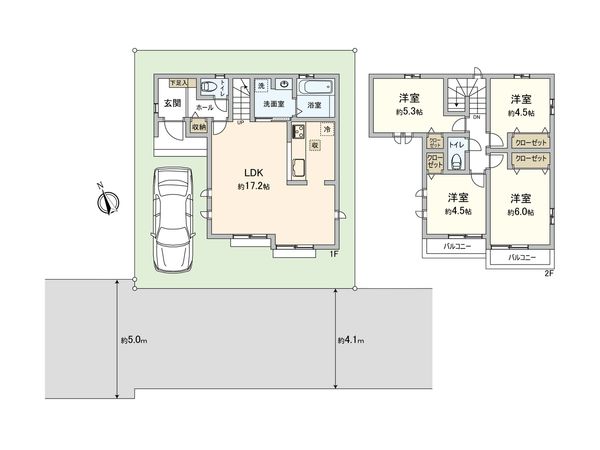 東村山市青葉町2丁目 新築戸建 間取図(平面図)