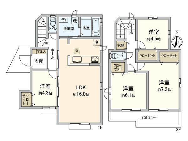 東村山市美住町1丁目 新築戸建B号棟 間取図(平面図) 東村山市美住町1丁目 新築戸建B号棟 間取図(平面図)