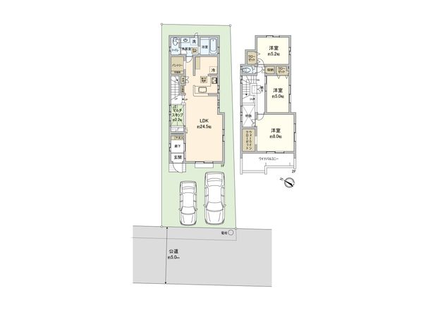 東村山市野口町2丁目 新築戸建4号棟 間取図(平面図) 間取図(平面図)