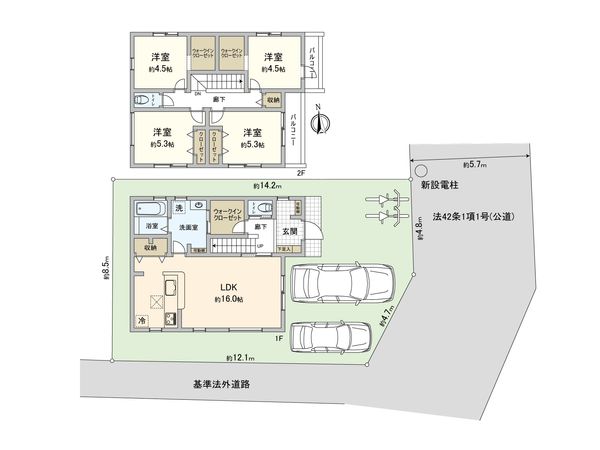 東大和市芋窪4丁目 新築戸建12号棟 間取図(平面図)