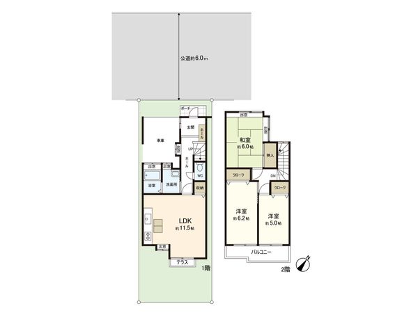 東村山市恩多町1丁目 テラスハウス 間取図(平面図) 東村山市恩多町1丁目 テラスハウス 間取図(平面図)
