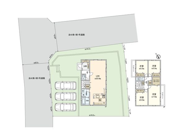 東大和市湖畔2丁目 新築戸建 間取図(平面図)