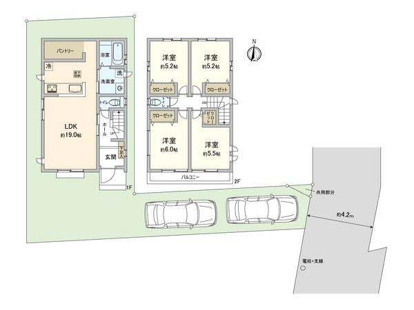 東大和市清水3丁目 新築戸建A号棟 間取図(平面図)