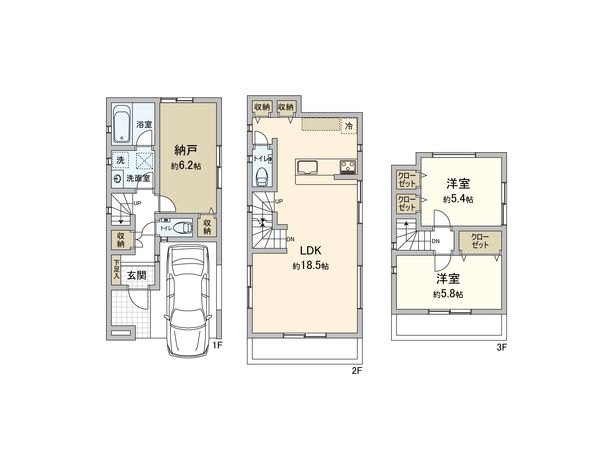 小平市小川西町3丁目【新築A号棟】 間取図