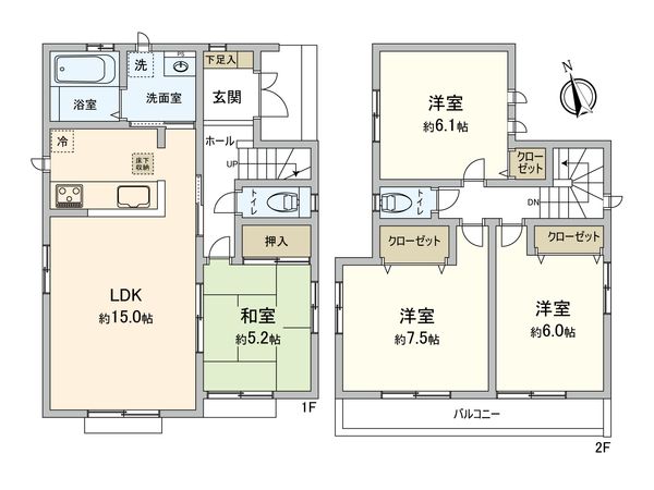 東大和市奈良橋5丁目【新築J号棟】 間取図(平面図)