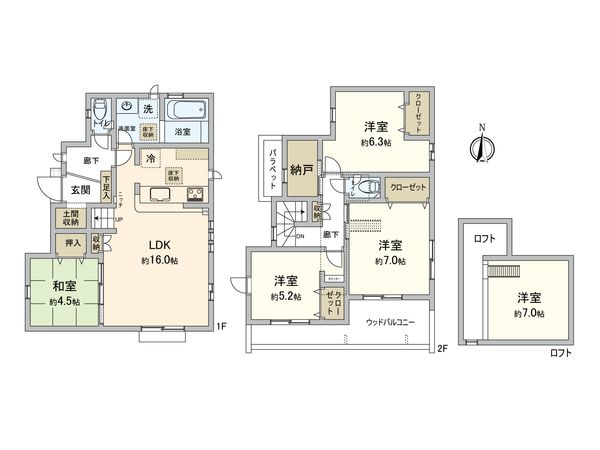 東村山市多摩湖町1丁目【新築3号棟】 間取図(平面図)