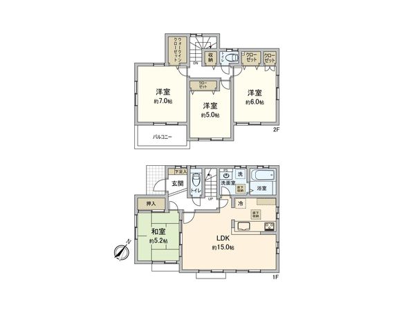 東久留米市柳窪2丁目 戸建 間取図(平面図) 東久留米市柳窪2丁目 戸建 間取図(平面図)