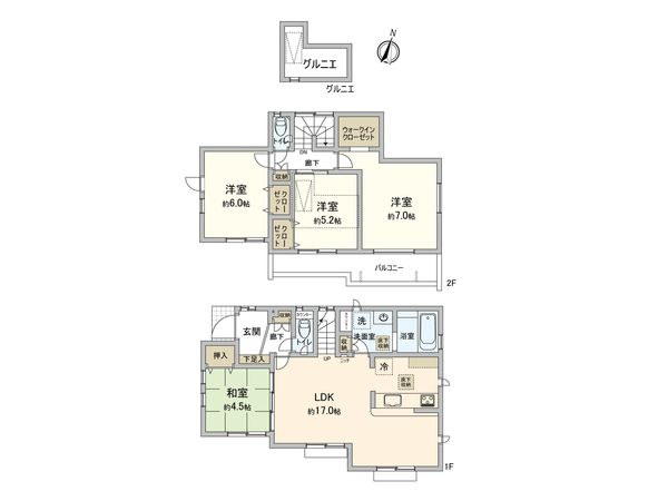 東村山市富士見町3丁目【新築1号棟】 間取図(平面図)