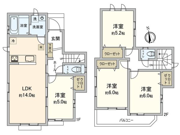 東村山市富士見町2丁目新築戸建 間取図(平面図)