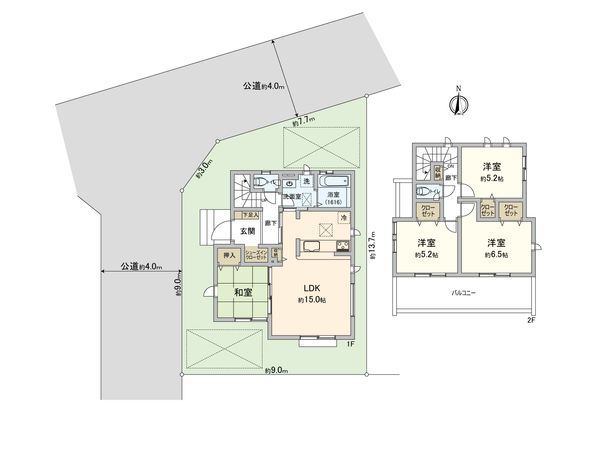 東大和市湖畔3丁目【新築2号棟】 間取図(平面図) 東大和市湖畔3丁目【新築2号棟】 間取図(平面図)