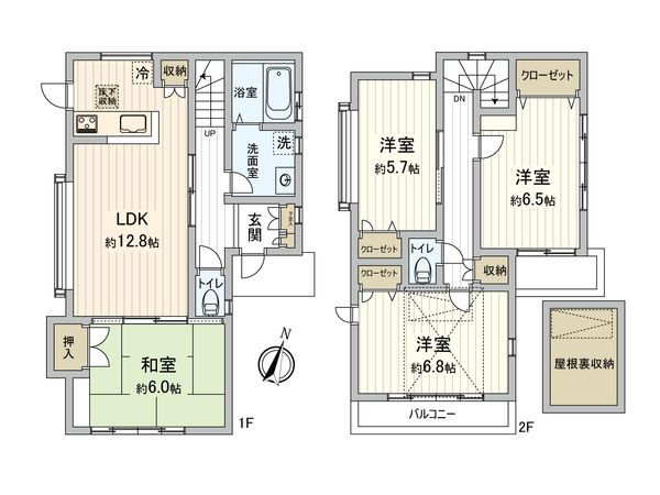 東村山市廻田町1丁目 戸建 間取図(平面図) 東村山市廻田町1丁目 戸建 間取図(平面図)