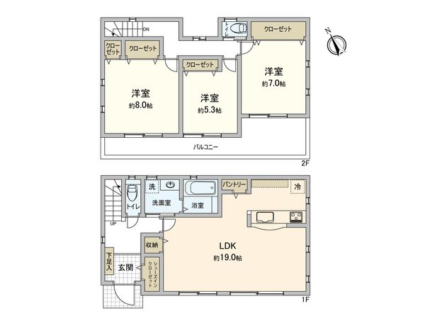 東村山市恩多町1丁目【新築戸建】 間取図(平面図) 東村山市恩多町1丁目【新築戸建】 間取図(平面図)