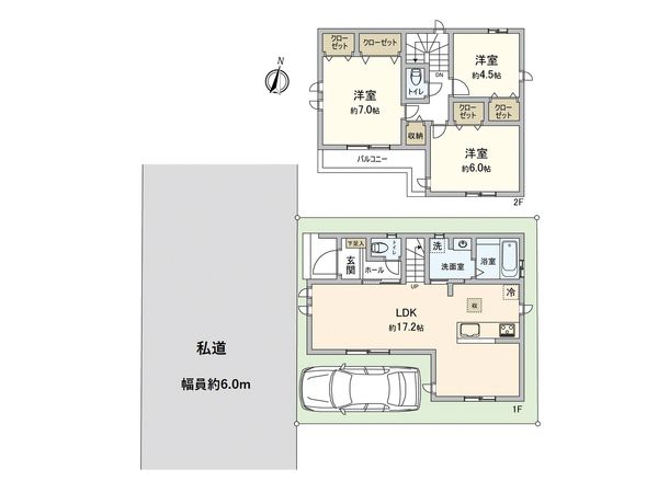東村山市久米川町5丁目【新築2号棟】 間取図(平面図)