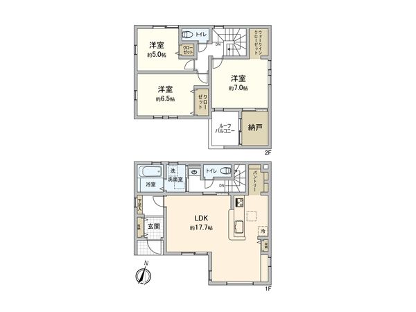 東大和市清水6丁目【新築6号棟】 間取図(平面図) 東大和市清水6丁目【新築6号棟】 間取図(平面図)