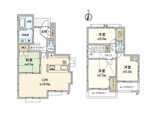 東村山市野口町1丁目 戸建 間取図(平面図) 東村山市野口町1丁目 戸建 間取図(平面図)