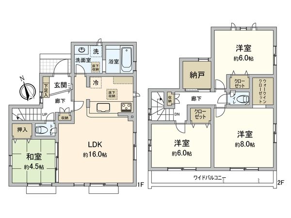 東大和市奈良橋2丁目【新築1号棟】 間取図(平面図) 東大和市奈良橋2丁目【新築1号棟】 間取図(平面図)